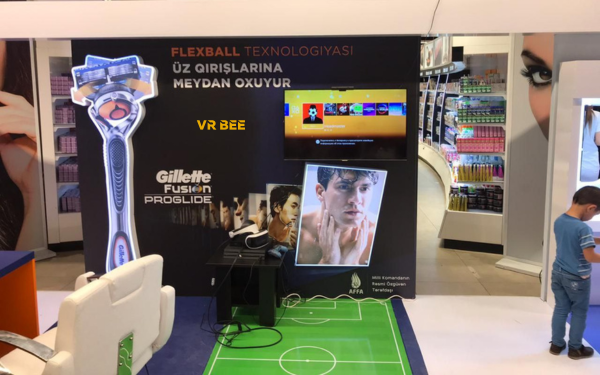 Gillette promo zonasında tematik VR oyun zonası